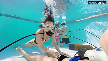 Eva Sasalka's Underwater Show In A Steamy Threesome